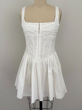 Cherley Women's Mini Dress Off White Corset Style Flare Balletcore Coquette S